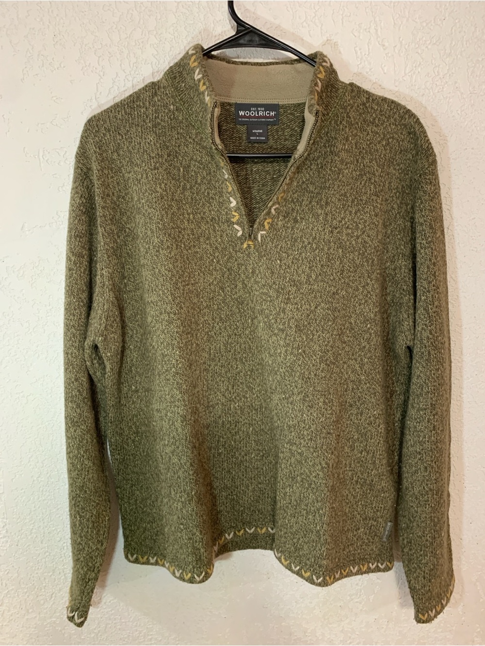 Woolrich Women’s Olive Green Cowl/Turtleneck Knit Sweater